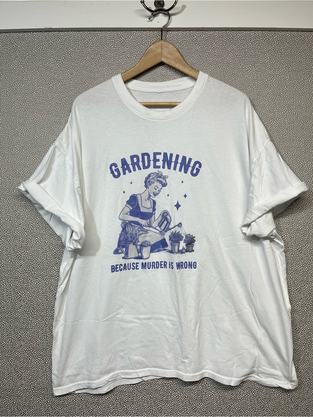 2X “Gardening Because Murder Is Wrong” White Graphic Tee